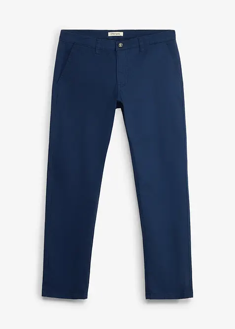 Relaxed Fit Stretch-Chinohose, Straight in blau von vorne - bonprix