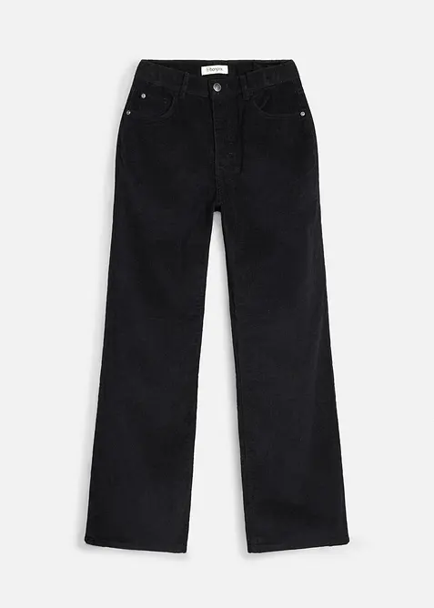Komfortable Cordhose Loose fit in schwarz von vorne - bonprix