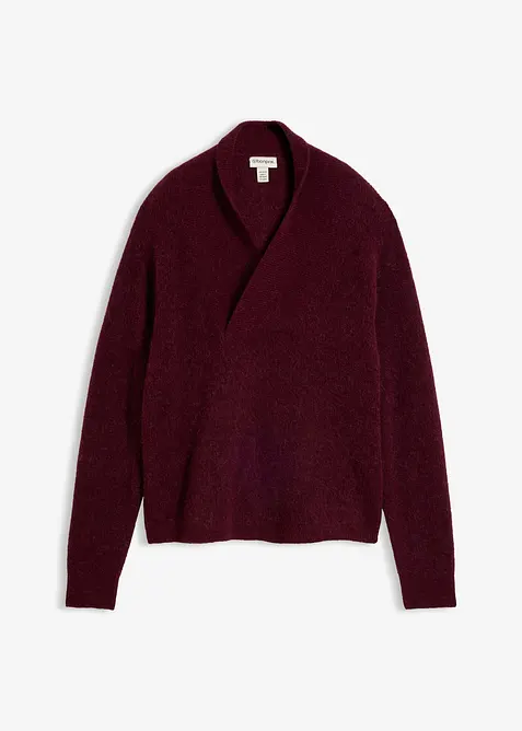 Pullover aus weichem Alpaka Woll-Mix in rot von vorne - bonprix