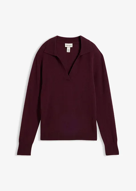 Pullover aus weichem Kaschmir-Mix mit Good Cashmere Standard® in rot von vorne - bonprix