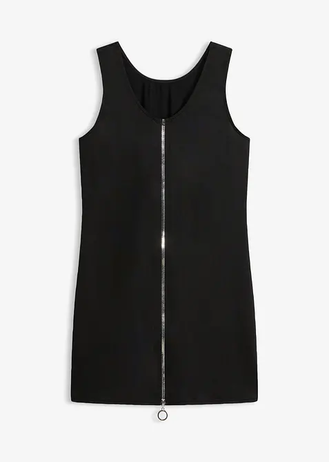 Kleid mit Reißverschluss in schwarz von vorne - bonprix