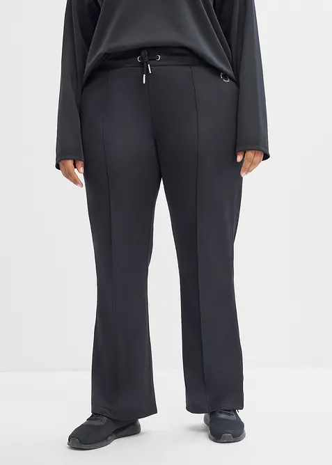 Sporthose mit Ziernähten, schnelltrocknend in schwarz von vorne - bonprix