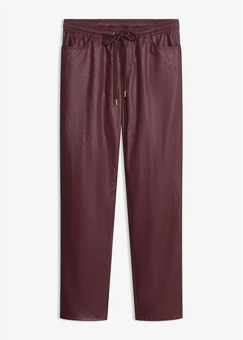 Lederimitat Schlupfhose mit Crash-Optik in rot von vorne - bonprix