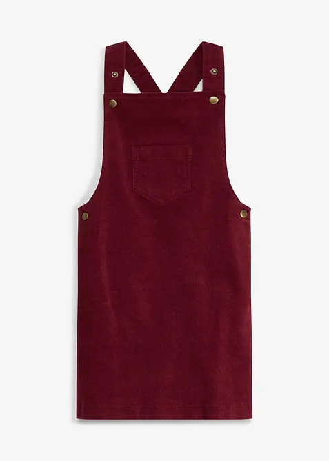 Cord-Latzkleid aus elastischem Baumwoll-Mix in rot von vorne - bonprix