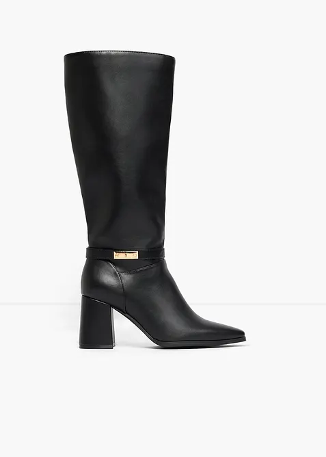 Stiefel mit Schnalle in schwarz - bonprix