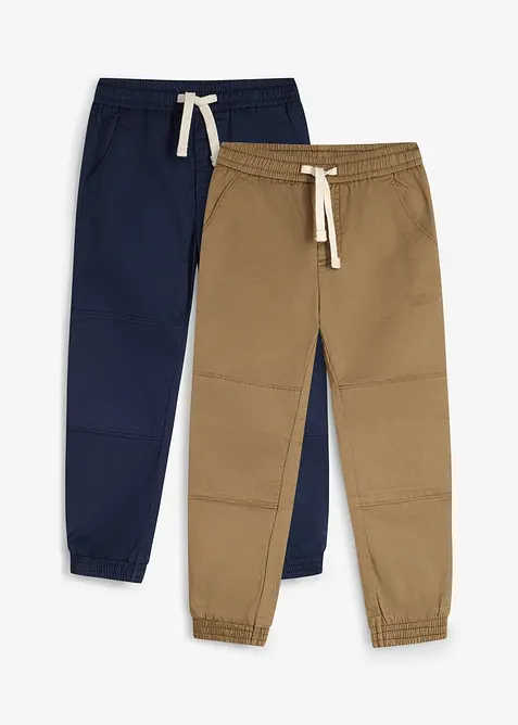 Regular Fit Stretch-Schlupfhose (2er Pack) in blau von vorne - bonprix