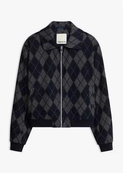 Blouson in Wolloptik in grau von vorne - bonprix