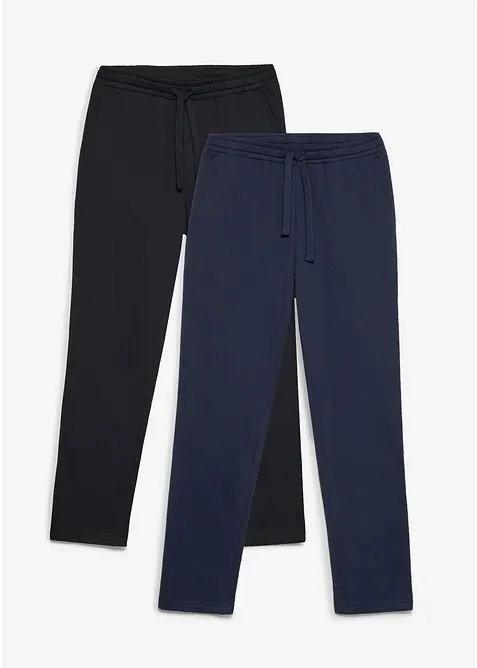 Jogginghose (2er Pack) in schwarz von vorne - bonprix