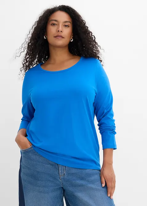 Langarmshirt (5er Pack) in schwarz von vorne (im Anschnitt) - bonprix