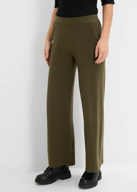 Strickhose in grün von vorne - bonprix