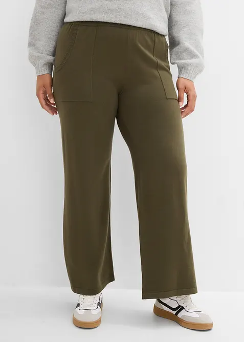 Strickhose in grün von vorne - bonprix