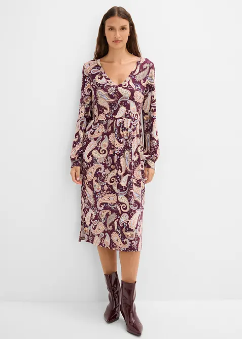 Jerseykleid aus softem Viskose-Mix in rot von vorne (Totalaufnahme) - bonprix