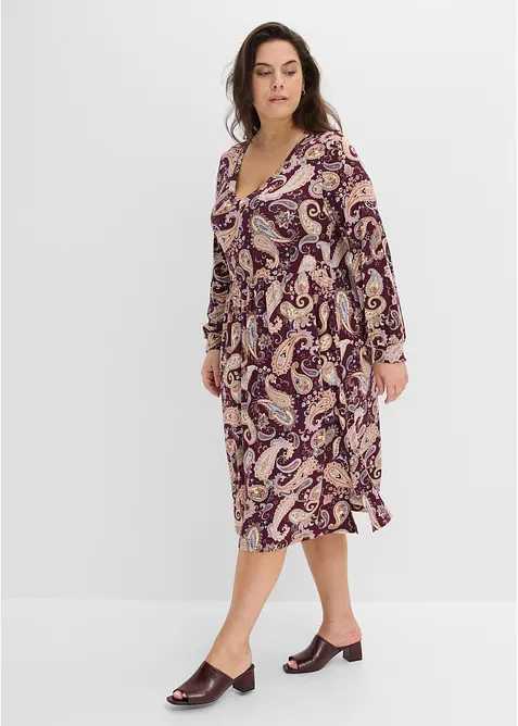 Jerseykleid aus softem Viskose-Mix in rot von vorne (Totalaufnahme) - bonprix