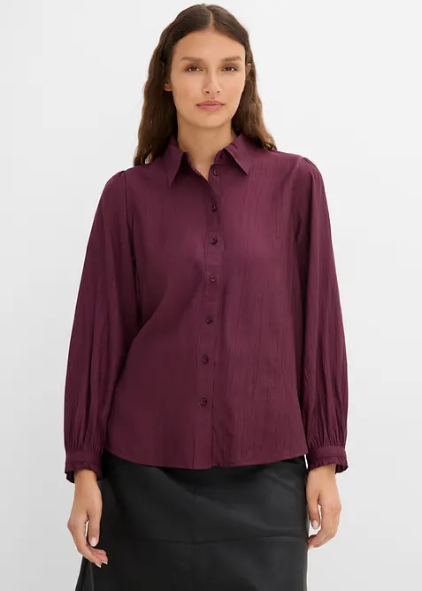 Bluse aus strukturiertem Viskose-Mix in rot von vorne (im Anschnitt) - bonprix