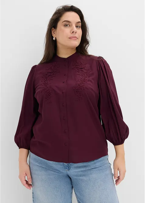 Bluse aus fließendem Lyocell-Mix in rot von vorne (im Anschnitt) - bonprix