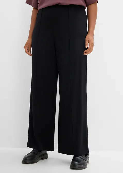Jersey-Hose aus reiner Baumwolle in schwarz von vorne - bonprix