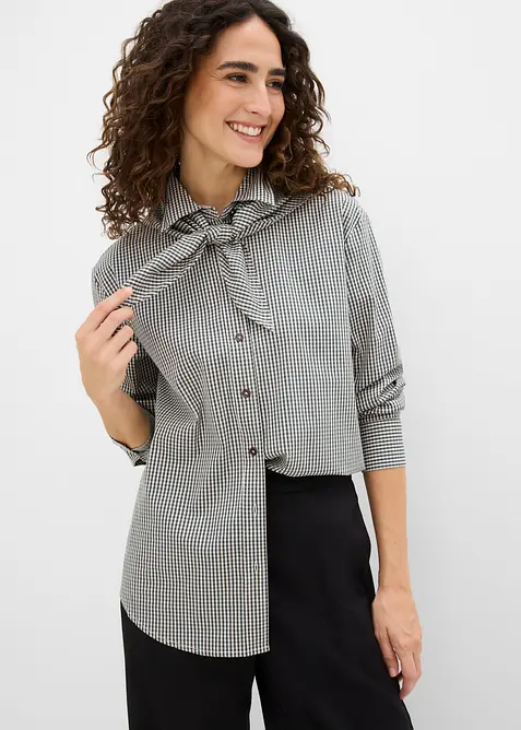 Bluse mit abnehmbarem Schaldetail in rot von vorne (im Anschnitt) - bonprix