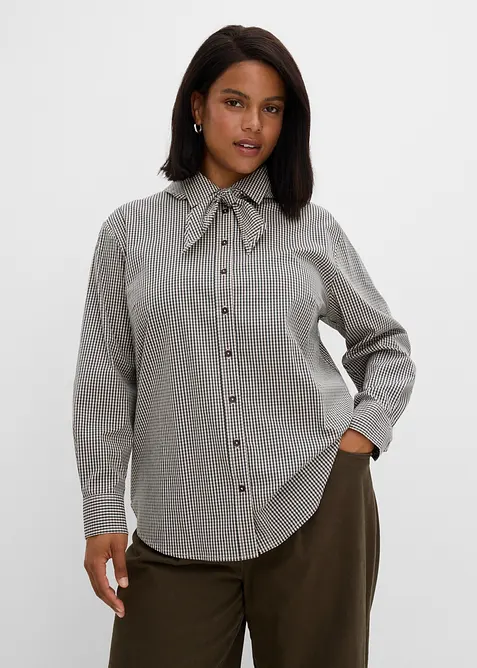 Bluse mit abnehmbarem Schaldetail in rot von vorne (im Anschnitt) - bonprix