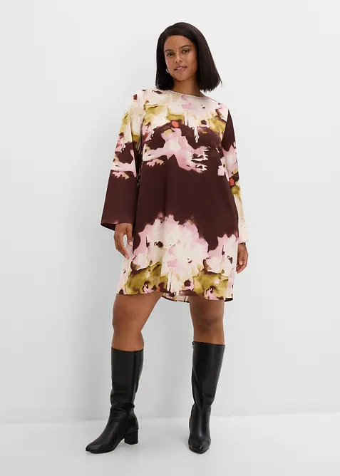 Minikleid aus fließendem Satin in rot von vorne (Totalaufnahme) - bonprix