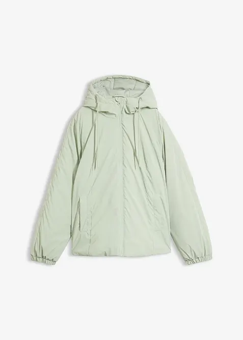 Gummierte, winddichte Outdoorjacke in grün von vorne - bonprix