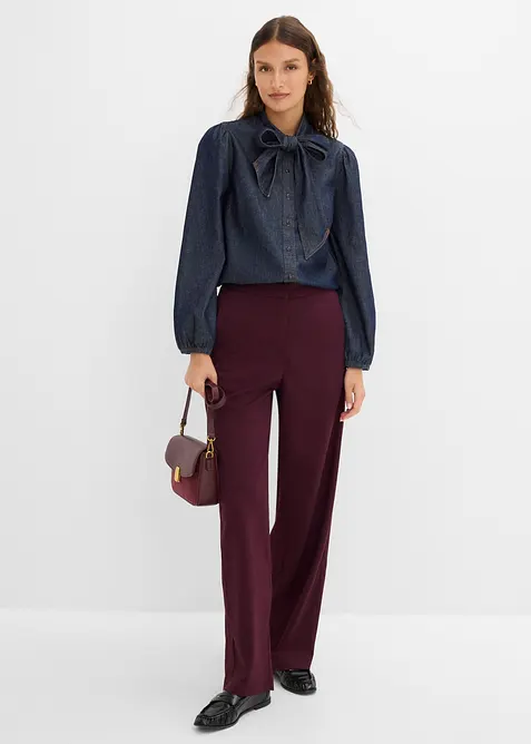 Barrel-Hose aus Viskose-Mix in rot im Look von vorne (Totalaufnahme) - bonprix