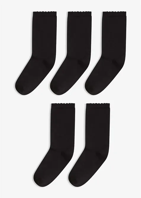 Socken mit Bio-Baumwolle (5er Pack) in schwarz von vorne - bonprix