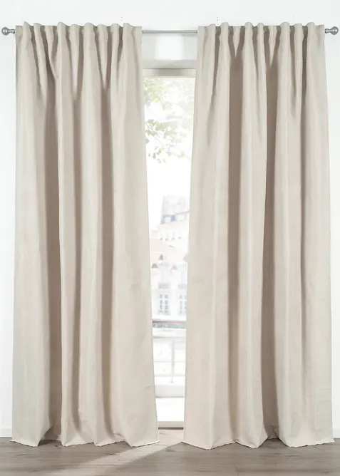 Microfaser Vorhang mit Struktur (1er Pack) in beige - bonprix