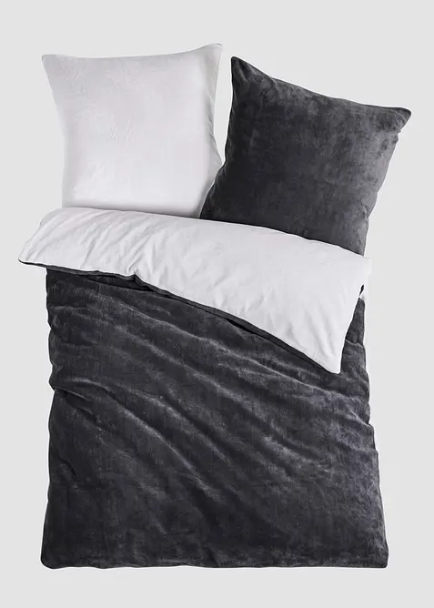 Wendbare Cashmere Touch Bettwäsche in grau von vorne - bonprix