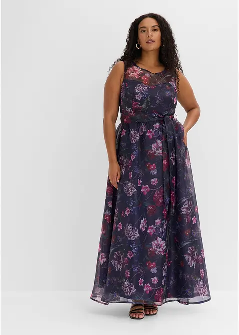Maxikleid in blau von vorne (Totalaufnahme) - bonprix
