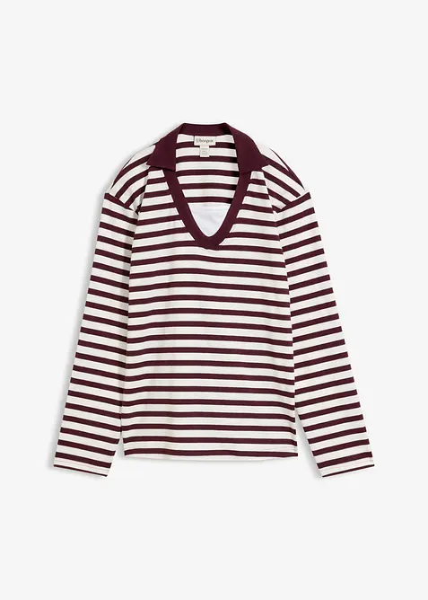 2 in 1 Poloshirt mit V-Ausschnitt in rot von vorne - bonprix