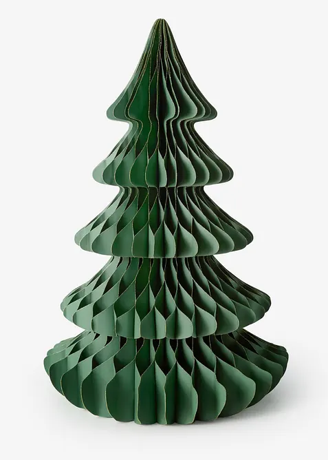 Deko-Papier-Weihnachtsbaum in grün von vorne - bonprix