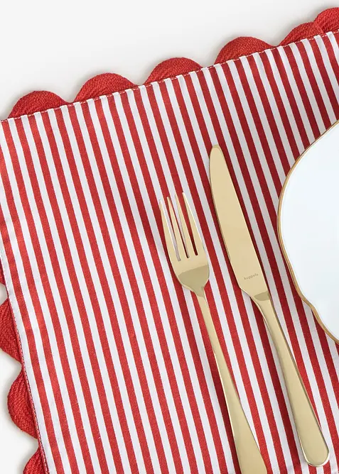 Tischsets gewebt aus Bio-Baumwolle (2er Pack) in rot - bonprix