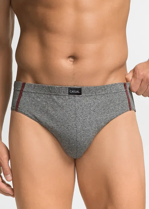 Maxislip mit Baumwolle (5er Pack) in grau von vorne - bonprix