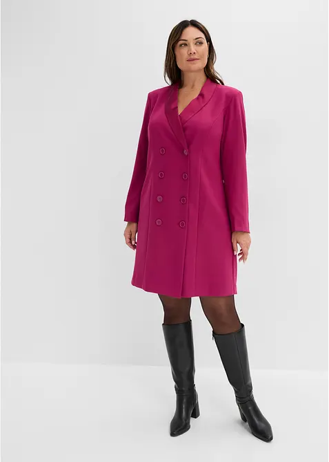 Kleid aus softem Viskose-Mix in lila von vorne (Totalaufnahme) - bonprix