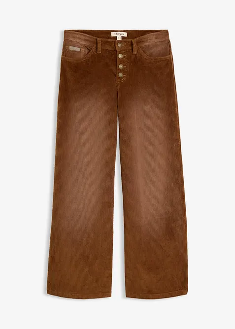 Cordhose aus elastischem Baumwoll-Mix in braun von vorne - bonprix