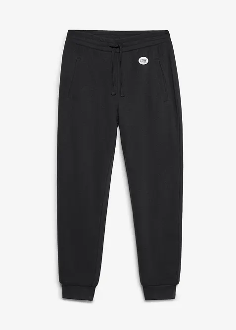 Thermo-Jogginghose mit flauschigem Teddyfleece in schwarz von vorne - bonprix
