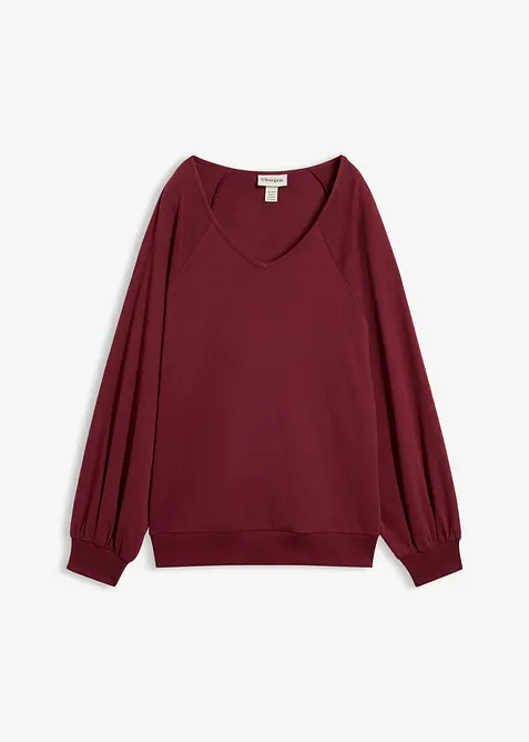 Oversize-Shirt aus reiner Baumwolle in rot von vorne - bonprix