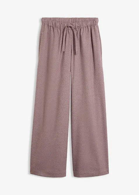 Palazzo-Hose in Wolloptik aus Viskose-Mix in lila von vorne - bonprix