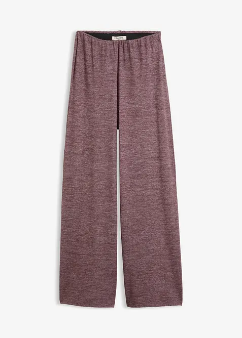 Palazzo-Hose in Strickoptik in lila von vorne - bonprix