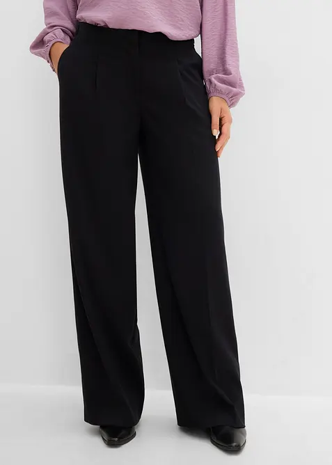 Palazzo-Hose in schwarz von vorne - bonprix