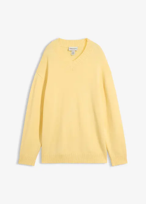 Pullover aus softem Viskose-Mix in gelb von vorne - bonprix
