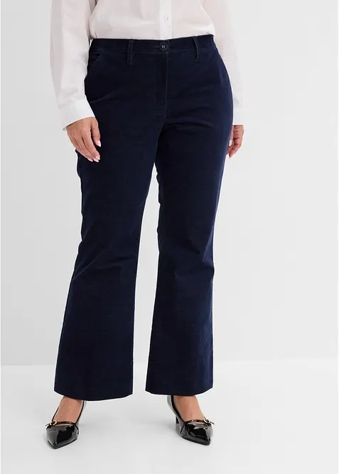 Hose aus Cordsamt in blau von vorne - bonprix