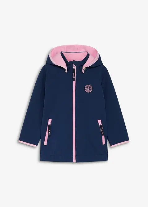 Lurchi Softshelljacke mit Kontrastdetails in blau von vorne - Lurchi