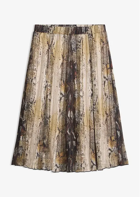 Crashed-Chiffonrock mit Glitzerfäden in schwarz von vorne - bonprix