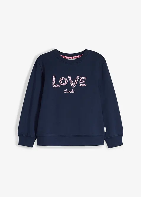Lurchi Sweatshirt aus reiner Bio-Baumwolle in blau von vorne - Lurchi