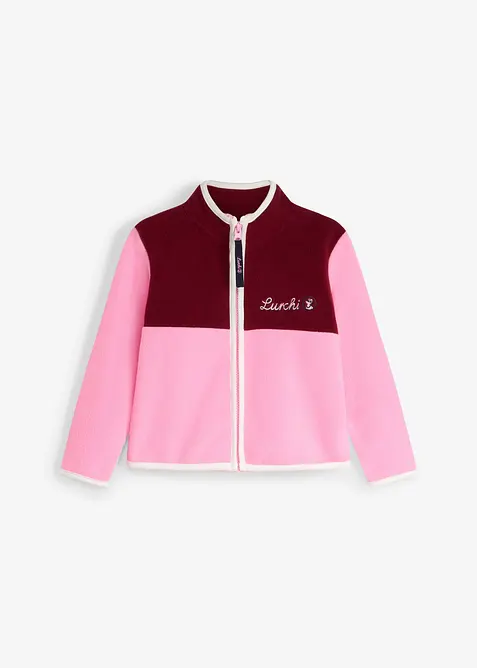 Lurchi Fleecejacke mit Kontrastdetails in rot von vorne - Lurchi