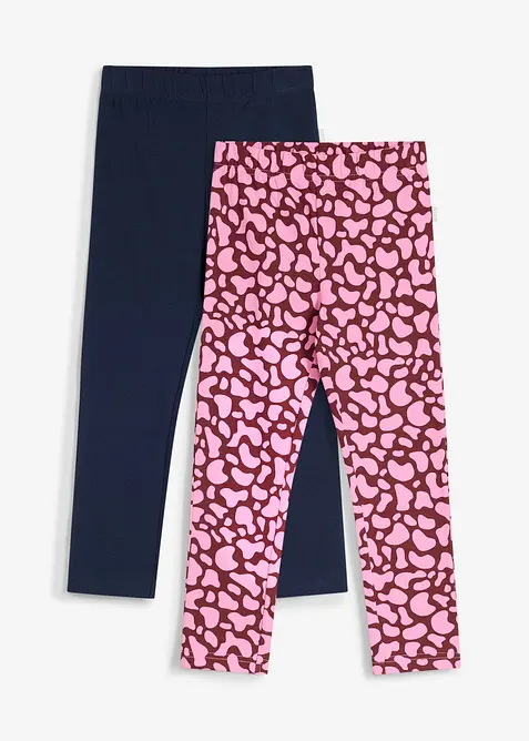 Lurchi Leggings aus elastischem Bio-Baumwoll-Mix (2er Pack) in blau von vorne - Lurchi