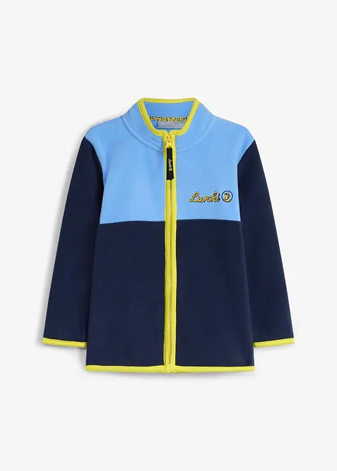 Lurchi Fleecejacke mit Kontrastdetails in blau von vorne - Lurchi