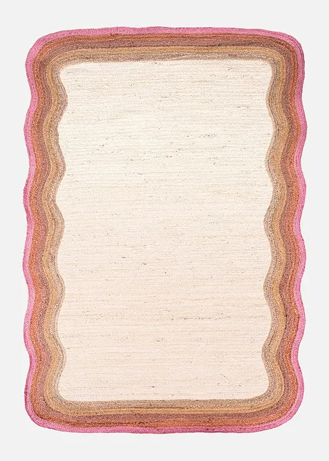 Jute-Teppich in Wellenform in bunt von vorne - bonprix