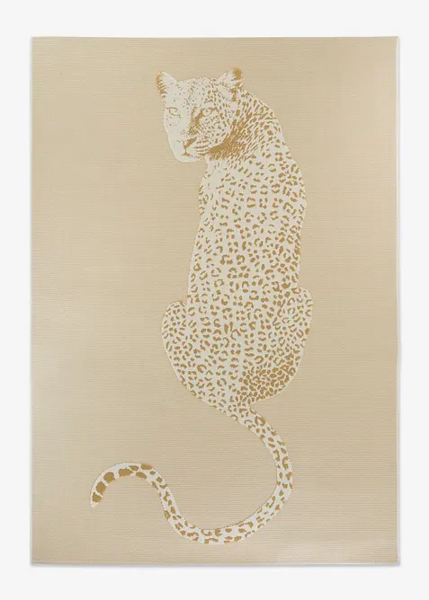 In- und Outdoor Teppich mit Leopard in beige von vorne - bonprix